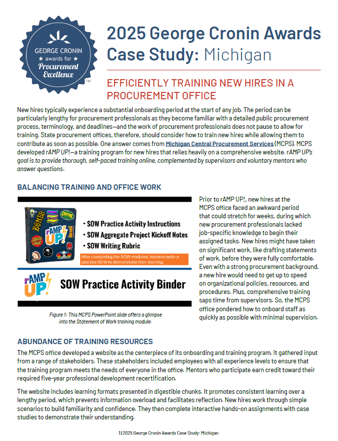 2025 George Cronin Awards Case Study: Michigan