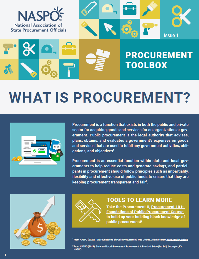 Procurement Toolbox Issue 1: Introduction to Procurement