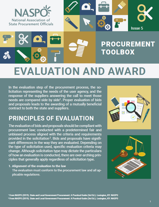 Procurement Toolbox Issue 5: Evaluation and Award