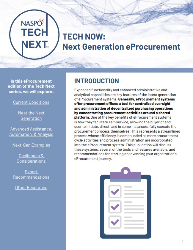 Tech Next: Next Generation eProcurement